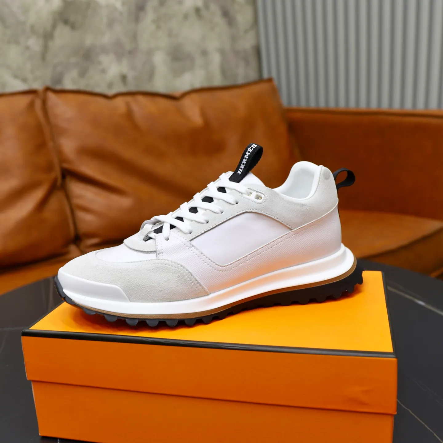 Men's shoes: 462💰🎬【Hermès】Official website synchronization Counter quality French Paris catwalk style Simple and classic Imported original fabric Original outsole Size (size): 38-44